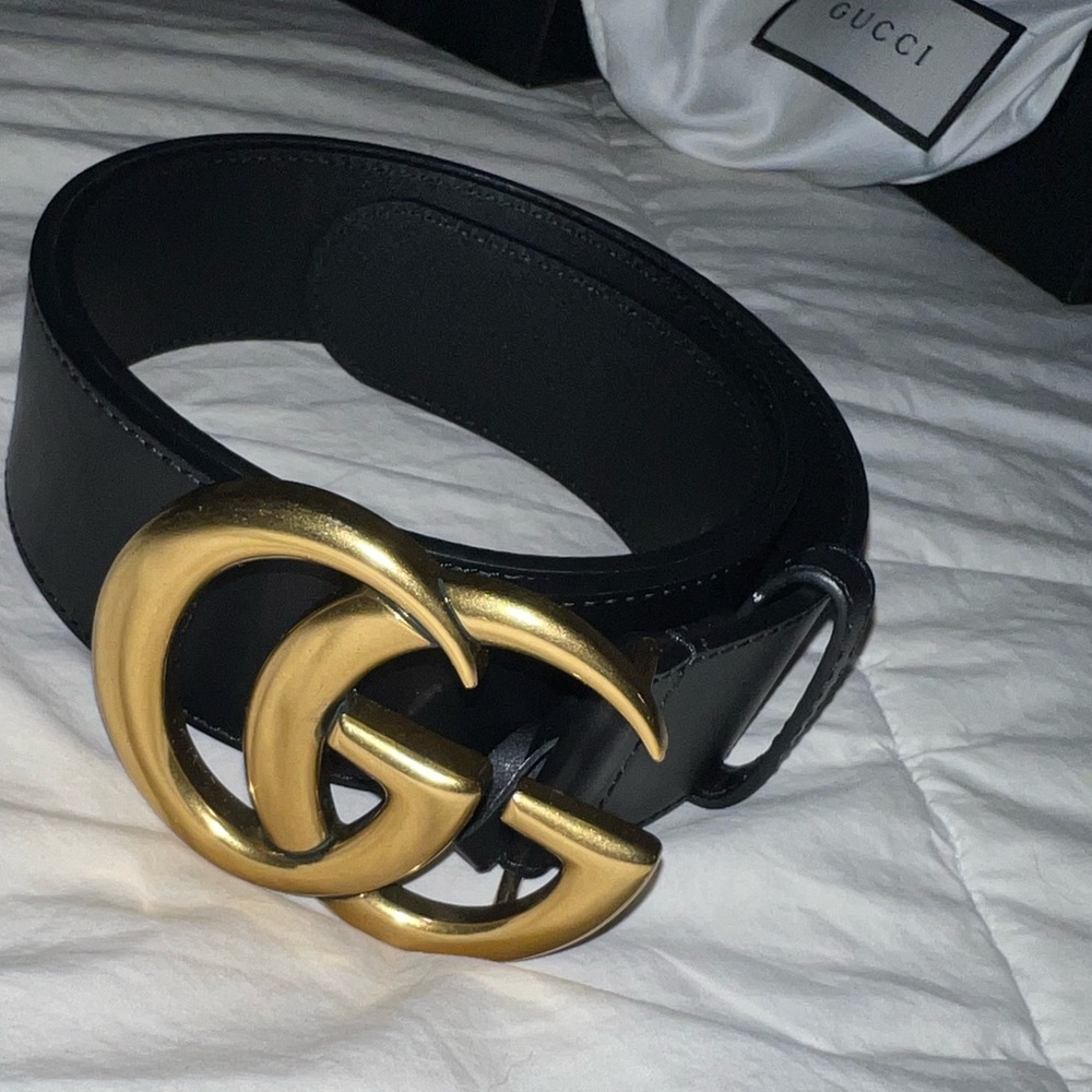 gucci black wide leather belt